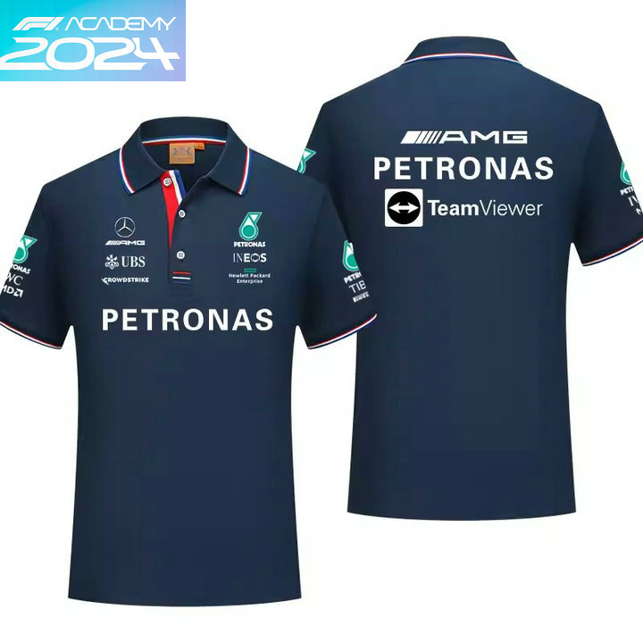 2024 Polo Mercedes-AMG Petronas Col Contrasté Manche Courte Coton Homme